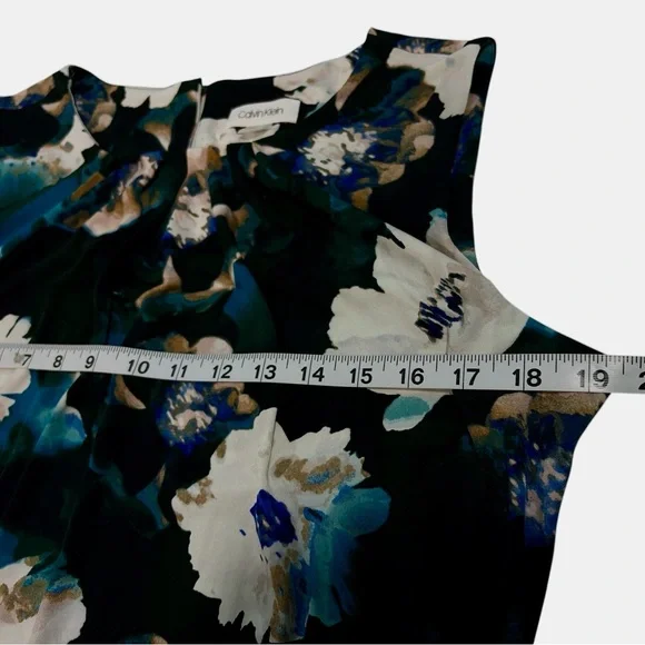 Calvin Klein Women's Floral Print Sleeveless Blouse L - Picture 10 of 10